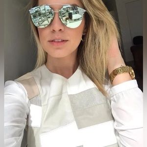 Christian DIOR REFLECTED P Silver Grey Pixel Mirror Pilot Sunglasses S60 RL